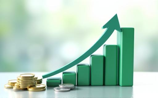 Graph showing a steady upward trend representing stable income.